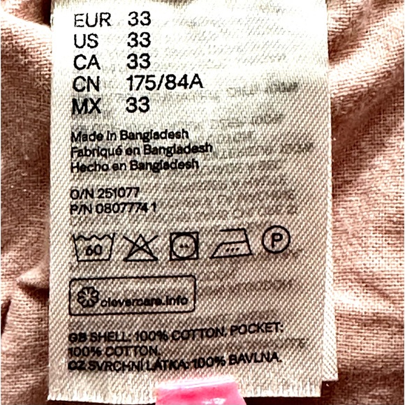 Men’s H& M Divided Light Pink Elastic Ankles Lightweight Joggers Size 33x30 - Picture 4 of 7